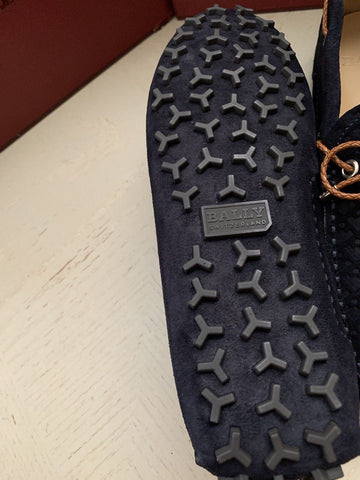 New $495 Bally Men Weilon Suide Driver Loafers Shoes Blue Navy 6.5 US Italy