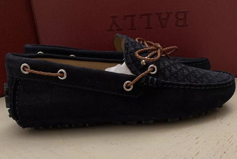 New $495 Bally Men Weilon Suide Driver Loafers Shoes Blue Navy 6.5 US Italy
