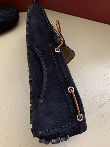 New $495 Bally Men Weilon Suide Driver Loafers Shoes Blue Navy 6.5 US Italy