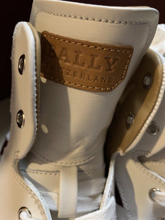 New $650 Bally Men Oldani Leather High-Top Sneakers White 8.5 US Italy