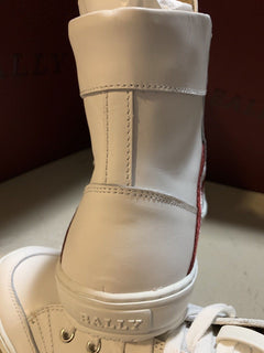New $650 Bally Men Oldani Leather High-Top Sneakers White 8.5 US Italy