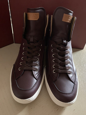 New $650 Bally Men Oldani Leather High-Top Sneakers Color Merlot 9 US Italy