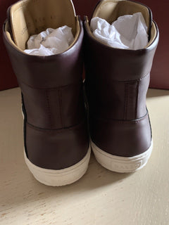 New $650 Bally Men Oldani Leather High-Top Sneakers Color Merlot 8 US Italy