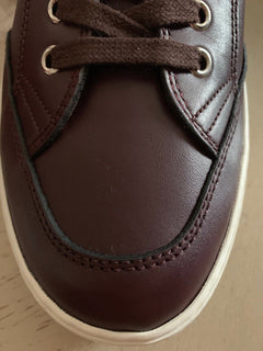 New $650 Bally Men Oldani Leather High-Top Sneakers Color Merlot 8 US Italy