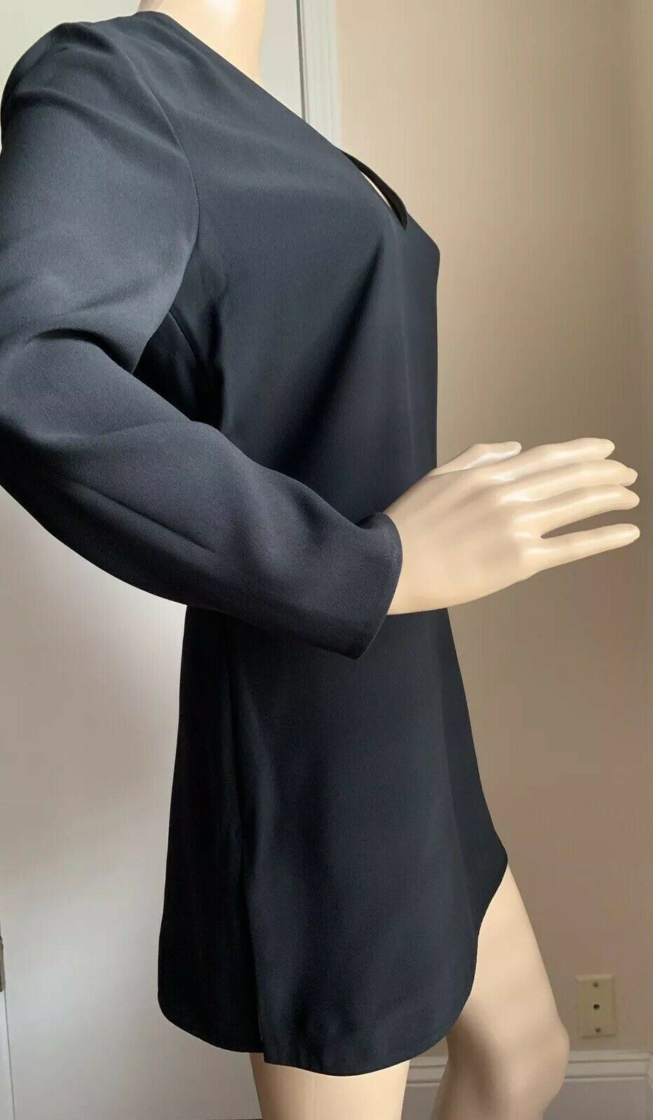 New $1090 Ralph Lauren Purple Label Women’s Blouse Long Black Size 6 Made In USA