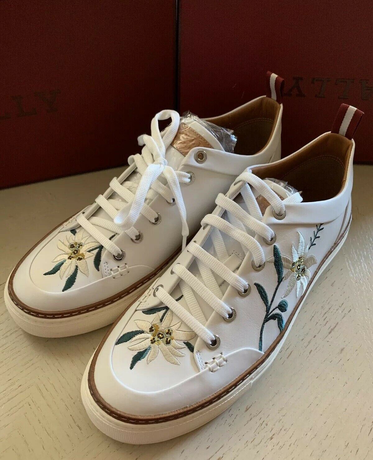 New $650 Bally Men Hernando Leather Sneakers Shoes Color White 13 US Switzerland