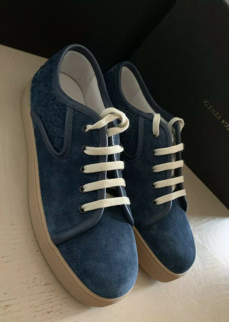 NIB $ 720 Bottega Veneta Herren Wildleder Sneakers Schuhe Blau 9,5 US (42,5 Eu) Italien 