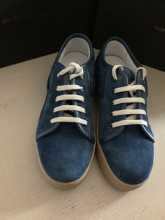 NIB $ 720 Bottega Veneta Herren Wildleder Sneakers Schuhe Blau 9,5 US (42,5 Eu) Italien 