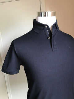 Neu mit Etikett: 375 $ Ralph Lauren Purple Label Herren-Poloshirt Blau S Italien