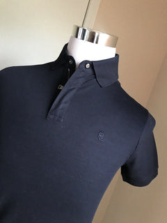 Neu mit Etikett: 375 $ Ralph Lauren Purple Label Herren-Poloshirt Blau S Italien