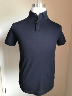 Neu mit Etikett: 375 $ Ralph Lauren Purple Label Herren-Poloshirt Blau S Italien