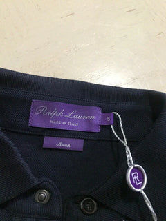 Neu mit Etikett: 375 $ Ralph Lauren Purple Label Herren-Poloshirt Blau S Italien