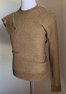 Neu mit Etikett: 895 $ Ralph Lauren Purple Label Herren-Seidenpullover mit Rundhalsausschnitt, Braun, XL, Italien