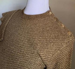 Neu mit Etikett: 895 $ Ralph Lauren Purple Label Herren-Seidenpullover mit Rundhalsausschnitt, Braun, XL, Italien