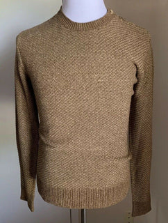 Neu mit Etikett: 895 $ Ralph Lauren Purple Label Herren-Seidenpullover mit Rundhalsausschnitt, Braun, XL, Italien