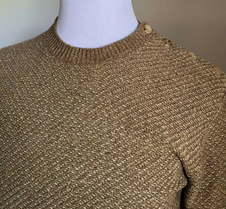 Neu mit Etikett: 895 $ Ralph Lauren Purple Label Herren-Seidenpullover mit Rundhalsausschnitt, Braun, XL, Italien