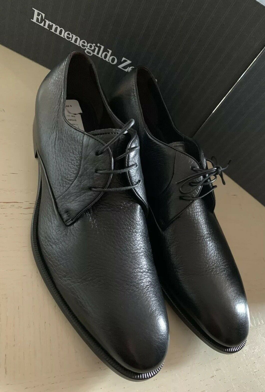New $695 Ermenegildo Zegna Oxford Shoes Black 11.5 US ( 44.5 Eu ) Italy