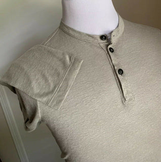NWT $ 1045 Giorgio Armani Herren Poloshirt aus 100 % Leinen Grau S US (46 Eu) Italien