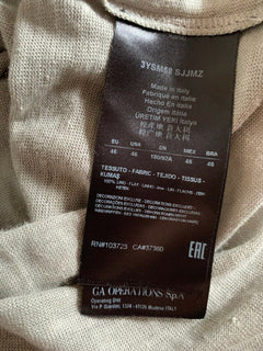 NWT $ 1045 Giorgio Armani Herren Poloshirt aus 100 % Leinen Grau S US (46 Eu) Italien