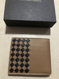 New Bottega Veneta Mens Wallet Camel/Black 113993 Italy
