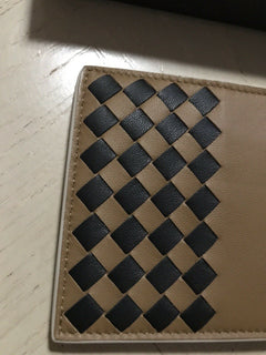 New Bottega Veneta Mens Wallet Camel/Black 113993 Italy