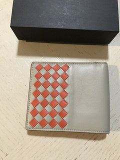 New Bottega Veneta Mens Wallet Fume/Orange 113993 Italy