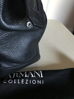 Neue 1395 $ Armani Collezioni Herren Leder Aktentasche Reisetasche Schwarz