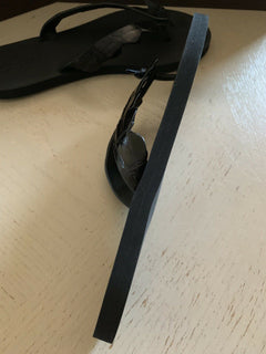 NIB $ 620 Bottega Veneta Herren Krokodil Flip Flop Sandale Schuhe Schwarz 7 US/40 Euro 