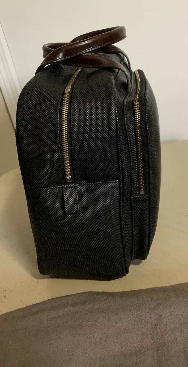 New $1200 Bottega Veneta Men Leather Brefcase Bag Black Italy