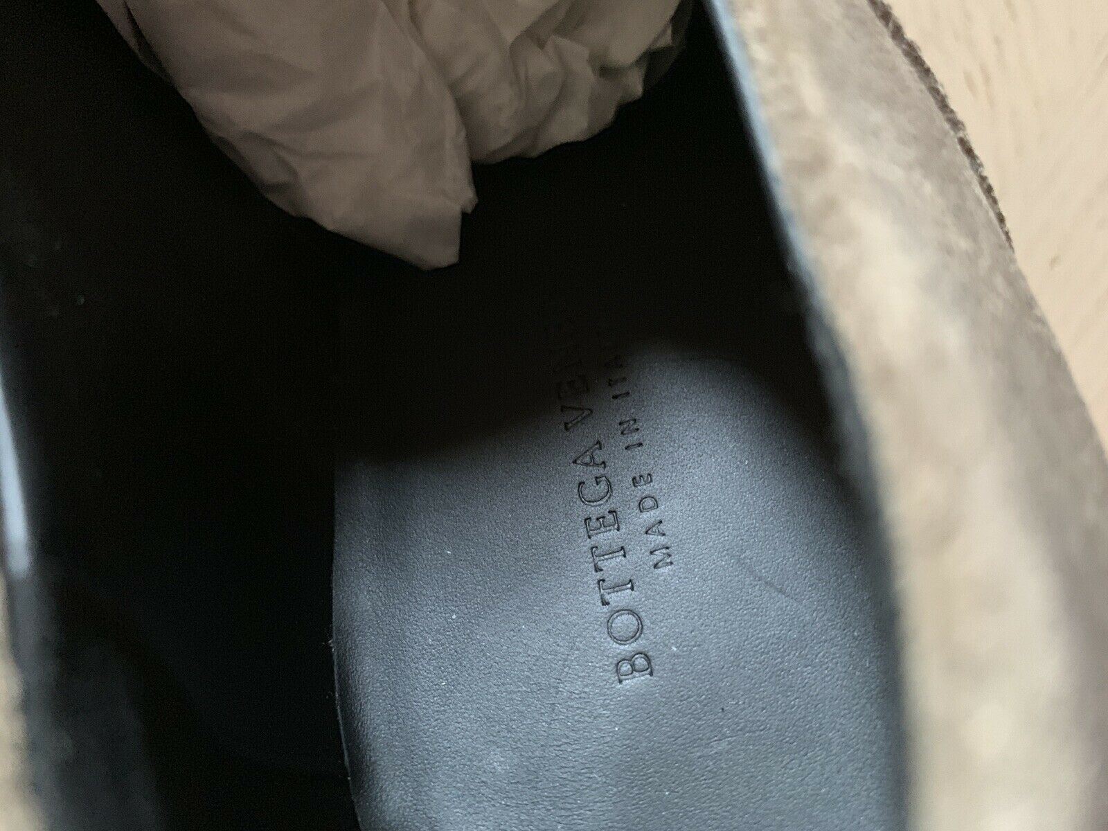 NIB $650 Мужские кожаные туфли Bottega Veneta Цвет Сталь/LT Коричневый 13 США/46 ЕС 