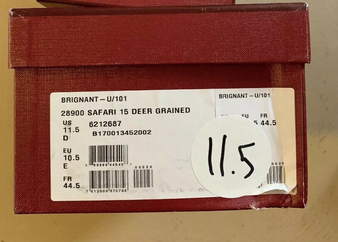 New $695 Bally Men Brignant Deerskin Leather Loafers Safari/DK Brown 11.5 US