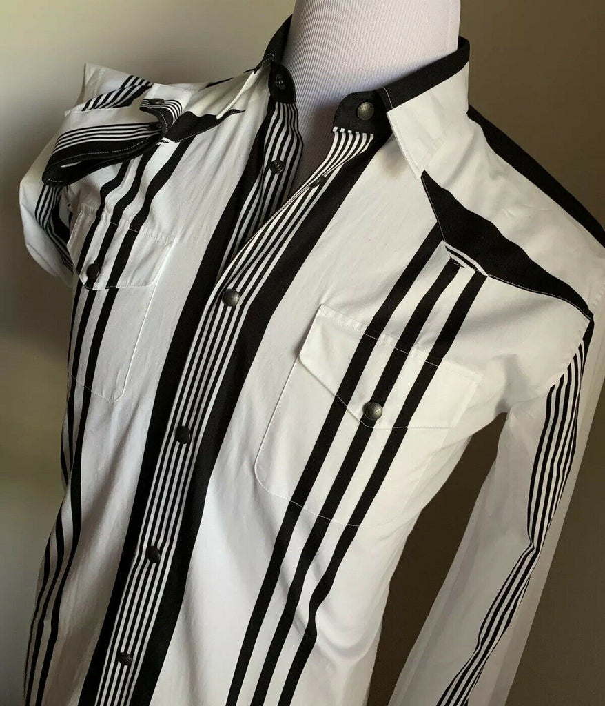 NWT 890 Bottega Veneta Mens Dress Shirt Black/White 40/15 3/4 Italy