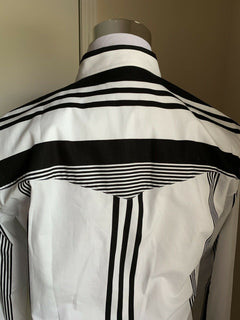 NWT 890 Bottega Veneta Mens Dress Shirt Black/White 40/15 3/4 Italy