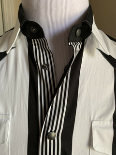 NWT 890 Bottega Veneta Mens Dress Shirt Black/White 40/15 3/4 Italy
