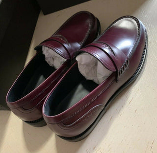 NIB $940 Bottega Veneta Mens Leather Loafers Shoes Burgundy 6 US ( 39 Eu ) Ita