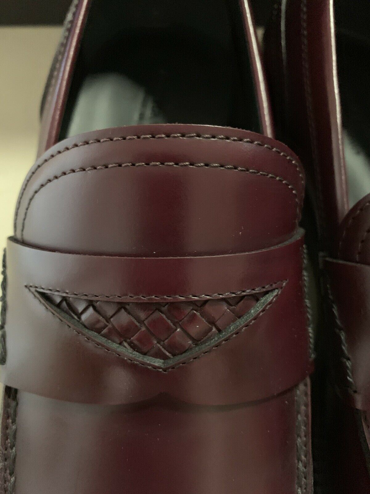 NIB $940 Bottega Veneta Mens Leather Loafers Shoes Burgundy 6 US ( 39 Eu ) Ita