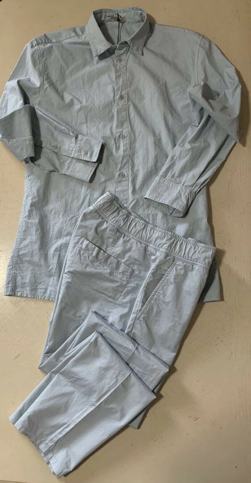 Новый мужской костюм Bottega Veneta (рубашка и брюки), цвет Artic, размер 30 США/46 ЕС, стоимостью 1190 долларов США.