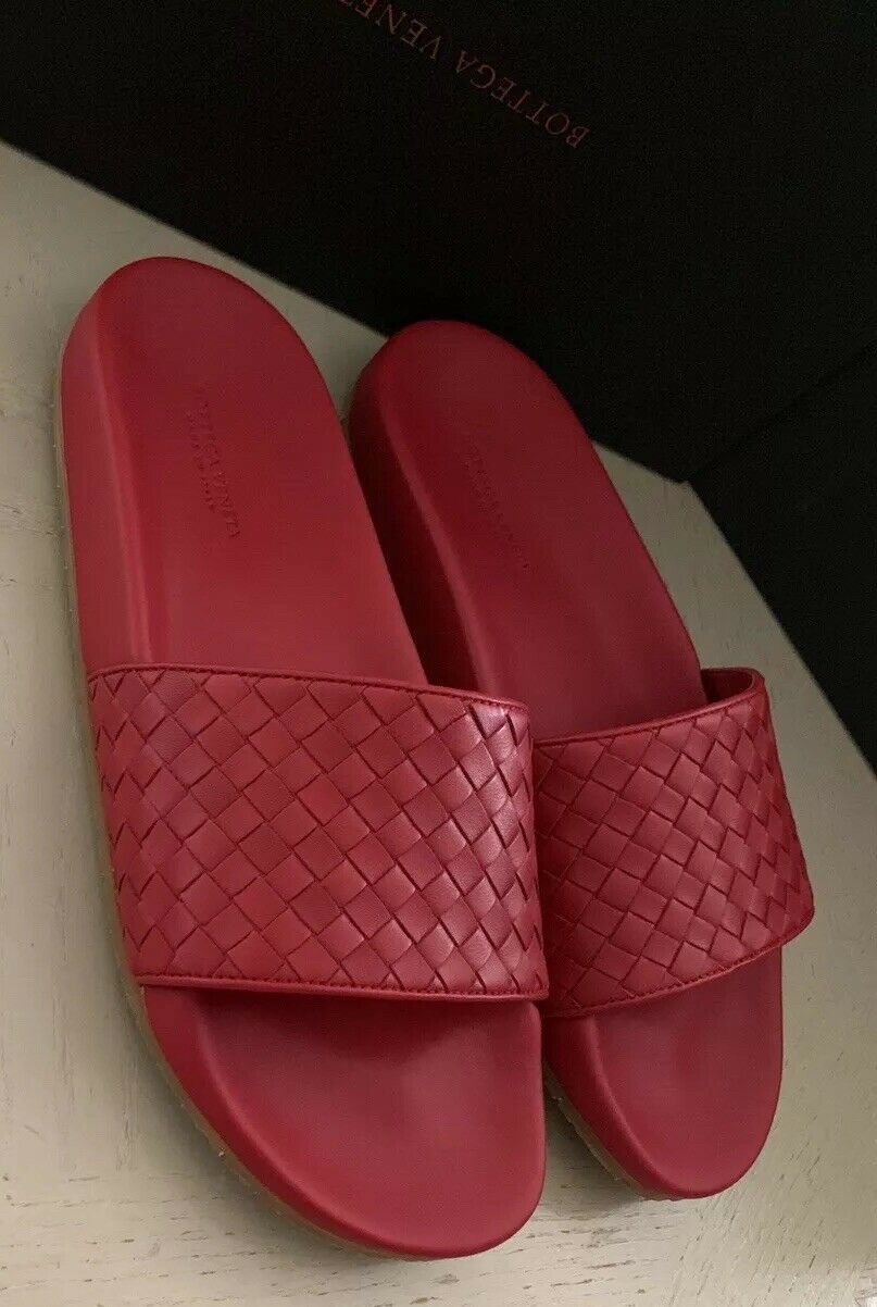NIB $ 580 Bottega Veneta Herren-Sandalen aus Leder, Rot, 10 US (43 Eu), Italien 