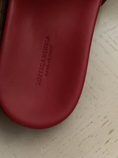 NIB $ 580 Bottega Veneta Herren-Sandalen aus Leder, Rot, 10 US (43 Eu), Italien 
