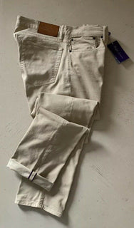 Neu mit Etikett: 395 $ Ralph Lauren Purple Label Herrenjeanshose Slim Fit Beige 34/32L US