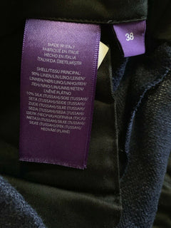 Neu mit Etikett: 595 $ Ralph Lauren Purple Label Herren-Leinenhose Navy 38 US (54 Euro) Italien