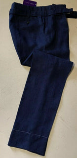 Neu mit Etikett: 595 $ Ralph Lauren Purple Label Herren-Leinenhose Navy 38 US (54 Euro) Italien