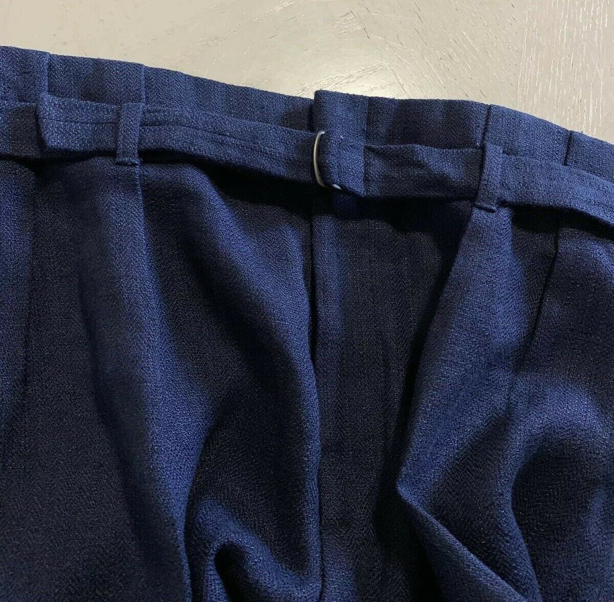 NWT $595 Ralph Lauren Purple Label Men Linen Pants Navy 38 US ( 54 Euro ) Italy