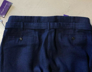 Neu mit Etikett: 595 $ Ralph Lauren Purple Label Herren-Leinenhose Navy 38 US (54 Euro) Italien