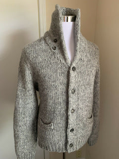 Neu mit Etikett: 2495 $ Ralph Lauren Purple Label Herren-Kaschmir-Cardigan-Pullover Grau XL Italien