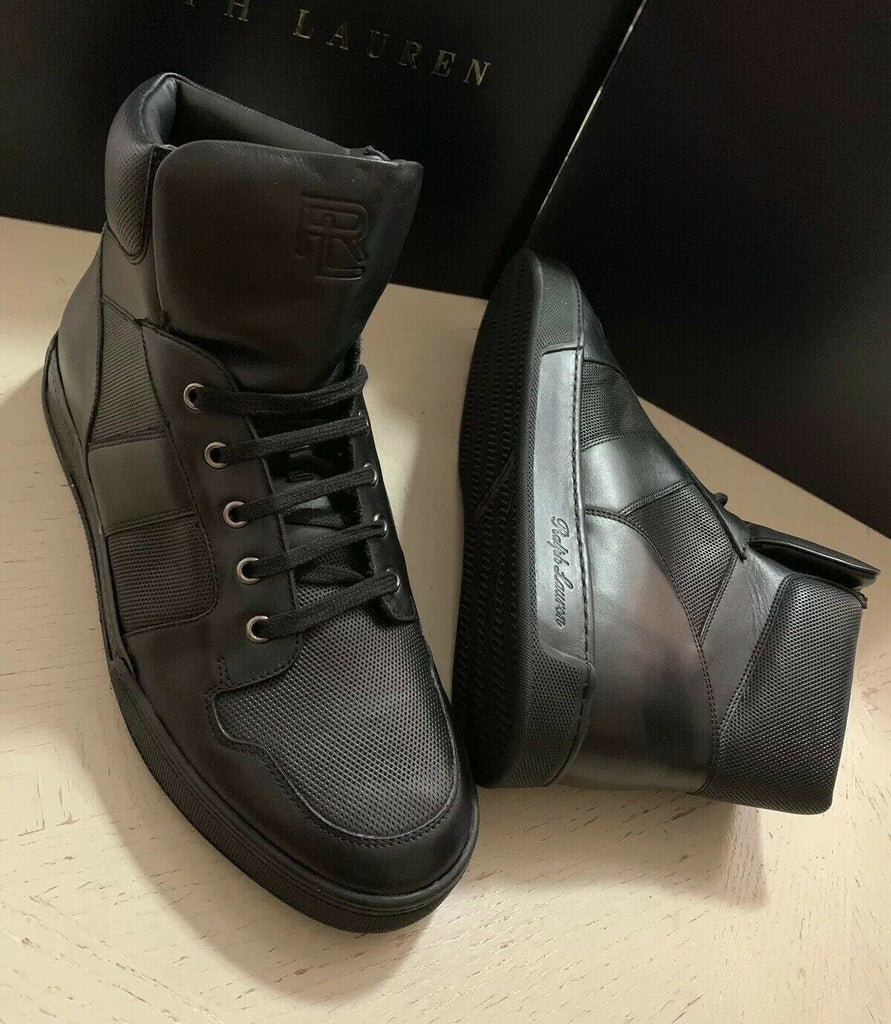 Neu $850 Ralph Lauren Purple Label Herren High Top Sneakers Schuhe Schwarz 11,5 US Ita