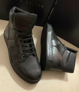 Neu $850 Ralph Lauren Purple Label Herren High Top Sneakers Schuhe Schwarz 11,5 US Ita