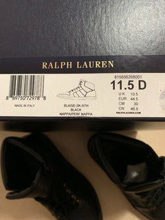 Neu $850 Ralph Lauren Purple Label Herren High Top Sneakers Schuhe Schwarz 11,5 US Ita