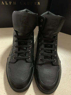 Neu $850 Ralph Lauren Purple Label Herren High Top Sneakers Schuhe Schwarz 11,5 US Ita
