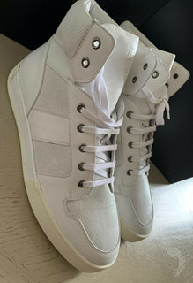 Neu $850 Ralph Lauren Purple Label Herren High Top Sneakers Schuhe Weiß 11,5 US Ita